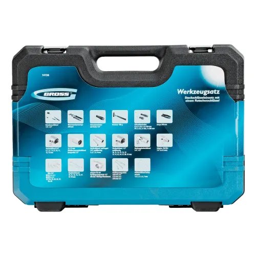 Набор инструментов, 1/4", 1/2", CrV, 120 зубьев, 76 предметов Gross