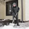 Лопата для уборки снега стальная оцинкованная, 420х370х1370 мм, деревянный черенок, Сибртех