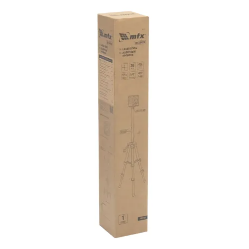Лазерный уровень QBC GREEN Pro SET, 20 м, зеленый луч, батарейки, штатив MTX