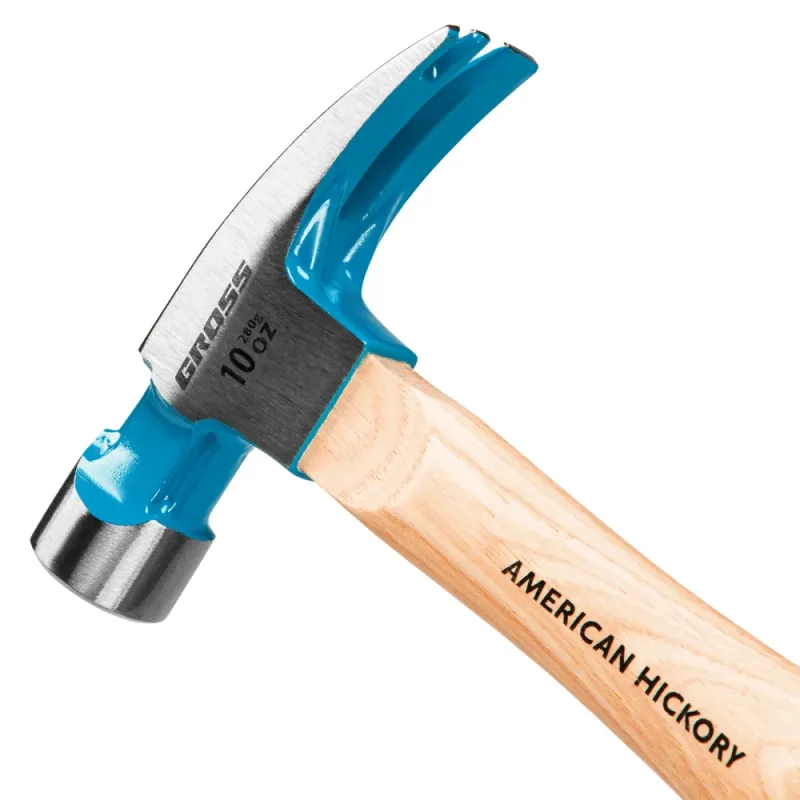 Молоток-гвоздодер,280 г, угол 75, магнит, обрезиненная рукоятка AMERICAN HICKORY  GROSS
