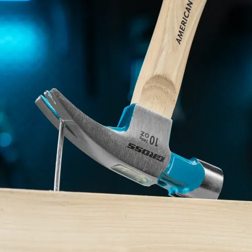 Молоток-гвоздодер,280 г, угол 75, магнит, обрезиненная рукоятка AMERICAN HICKORY GROSS