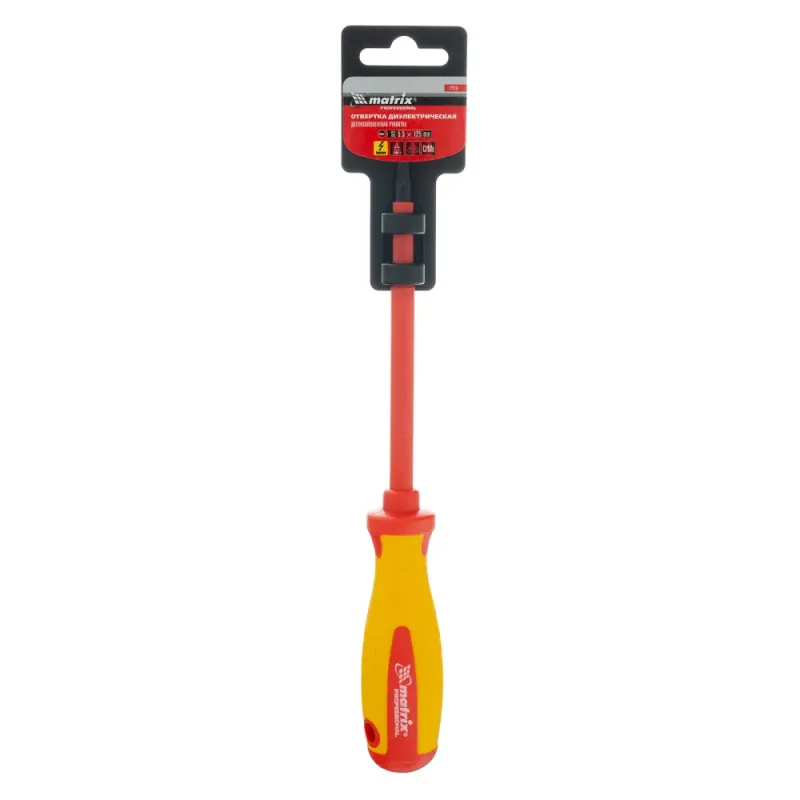 Отвертка Insulated до 1000 В, SL5,5x125 мм, CrMo, 2к рукоятка Matrix