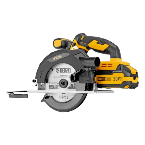Пила циркулярная аккумуляторная CCSH-20-165, 165 мм, Li-Ion, 20 В Denzel