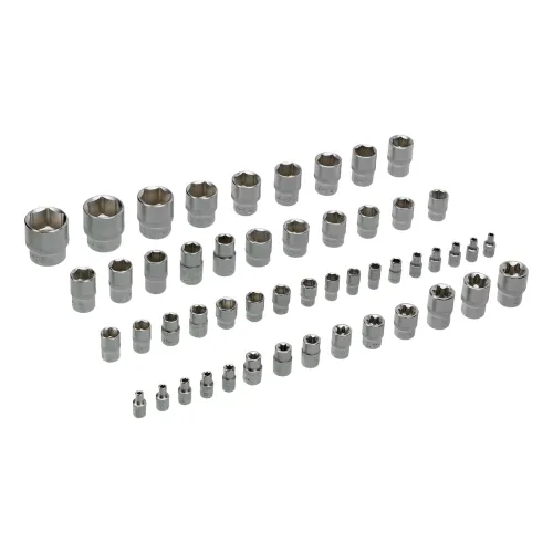 Набор инструментов, 1/2", 1/4", 3/8", CrV, S2, пластиковый кейс, 216 предметов Denzel