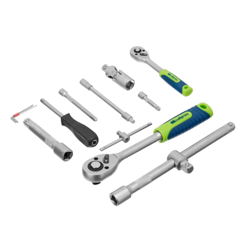 Набор инструментов, 1/2", 1/4", пластиковый кейс, 94 предмета Сибртех