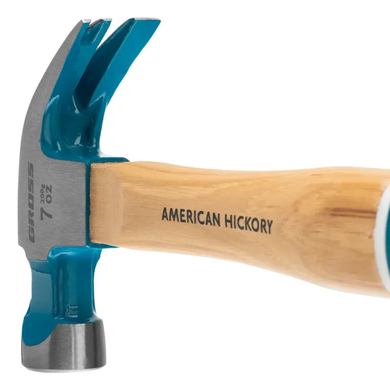 Молоток-гвоздодер,200 г, угол 45, магнит, обрезиненная рукоятка AMERICAN HICKORY  GROSS