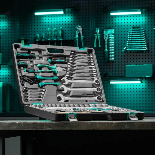 Набор инструментов, 1/4", 1/2", Cr-V, S2, усиленный кейс, 119 предметов Stels