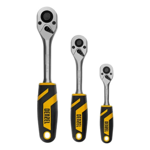 Набор инструментов, 1/2", 1/4", 3/8", CrV, S2, пластиковый кейс, 216 предметов Denzel