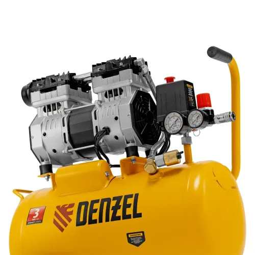 Компрессор DLS950/24 безмаслянный малошумный 950 Вт, 165 л/мин,ресивер 24 л Denzel