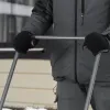Движок для уборки снега пластиковый, 780 х 420 х 1140 мм, стальная рукоятка, Сибртех
