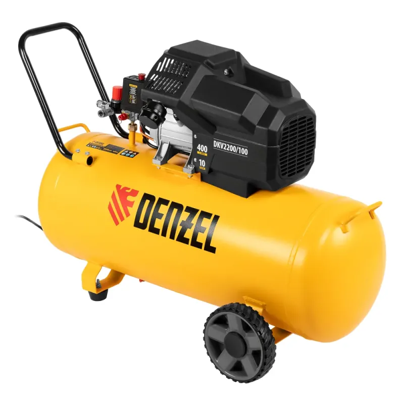 Компрессор воздушный DKV2200/100,Х-PRO 2.2 кВт, 400 л/мин, 100л Denzel