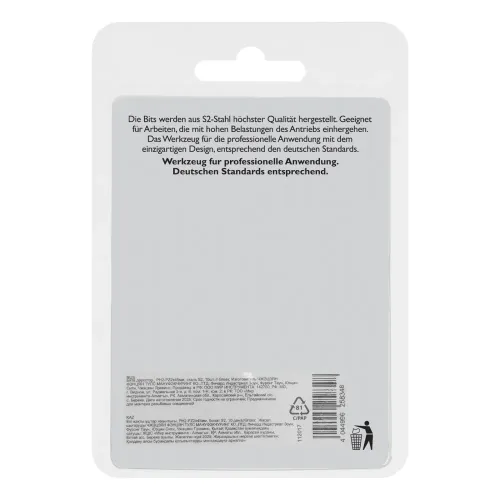 Бита двухстор., PH2-PZ2х45мм, сталь S2, 10шт. Gross