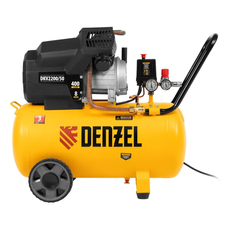 Компрессор воздушный DKV2200/50,Х-PRO  2,2 кВт, 400 л/мин, 50 л Denzel