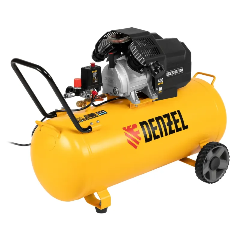 Компрессор воздушный DKV2200/100,Х-PRO 2.2 кВт, 400 л/мин, 100л Denzel