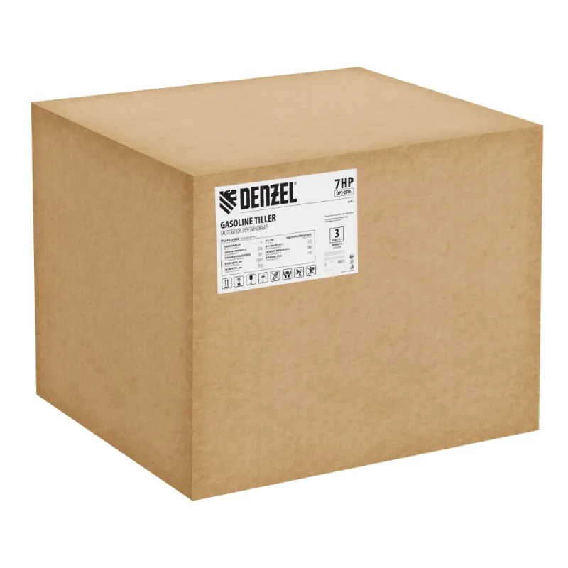 Мотоблок DPT-270S, 7 л.с., ремен.сцеп, фрез 3х4, ШОМ, передачи 2В/1Н Denzel