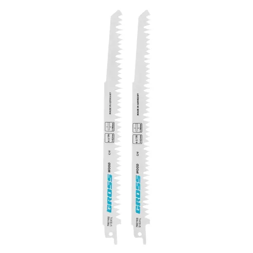 Полотна по дереву для сабельной пилы 4052 - S1531L, 210 x 5-6.5 мм, фигурный рез, 2 шт. Gross
