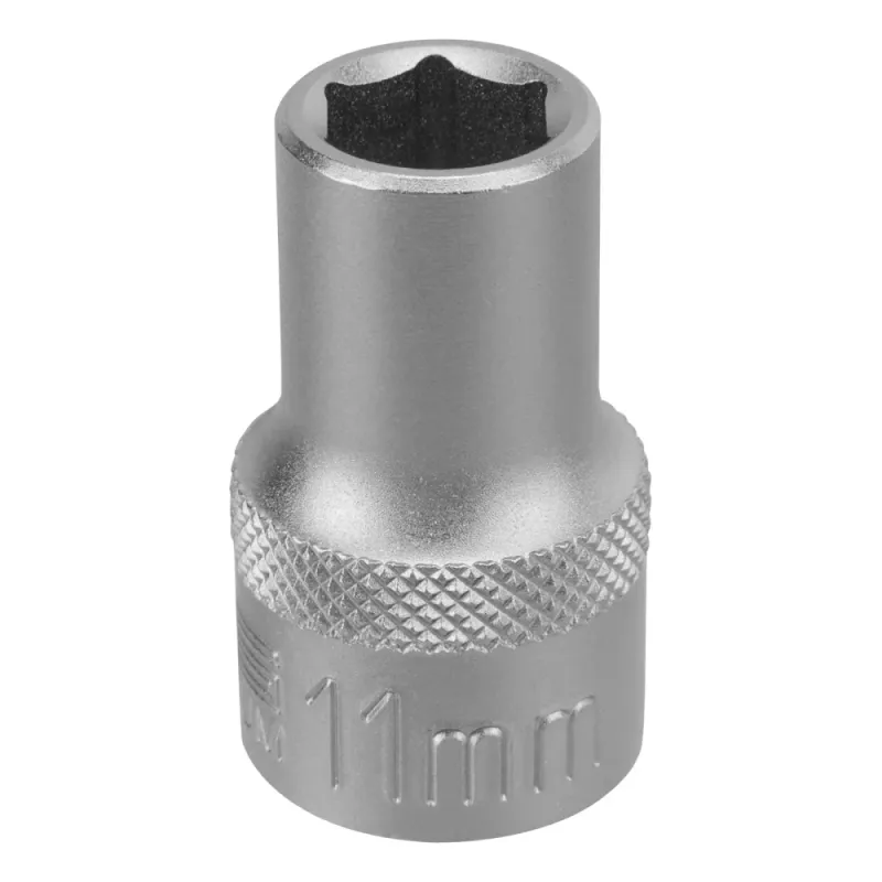 Головка торцевая, 11 мм, 6-гранная, CrV, под квадрат 1/2" Stels