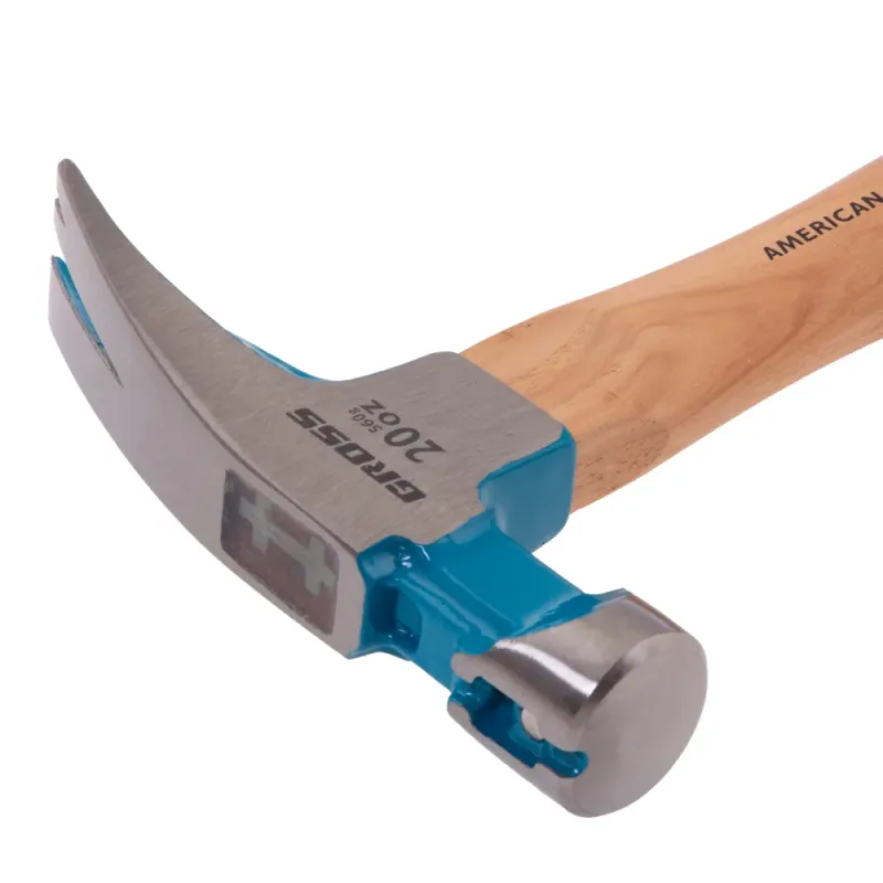 Молоток-гвоздодер,560 г, угол 75, магнит, обрезиненная рукоятка AMERICAN HICKORY  GROSS
