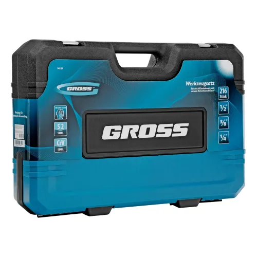 Набор инструментов, 1/2", 3/8", 1/4", CrV, 120 зубьев, 216 предметов Gross