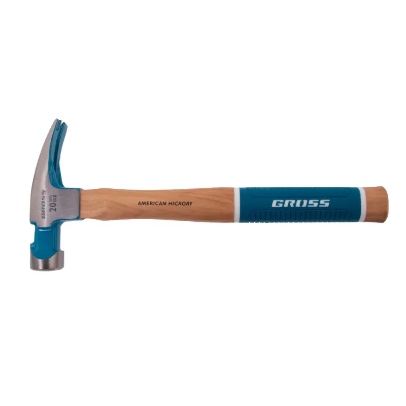 Молоток-гвоздодер,560 г, угол 75, магнит, обрезиненная рукоятка AMERICAN HICKORY  GROSS