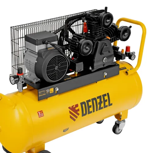 Компрессор воздушный инверторный рем. привод BIW3000/100, 3,0 кВт, 100 литров, 535 л/мин Denzel
