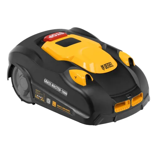 Робот-газонокосилка Grass Master 1000, ультразвуковой датчик, 3 Ач, LCD дисплей, Wi-Fi Denzel