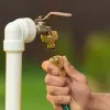 Соединитель латунный быстросъемный для шланга 1/2", аквастоп Palisad