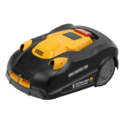 Робот-газонокосилка Grass Master 1000, ультразвуковой датчик, 3 Ач, LCD дисплей, Wi-Fi Denzel