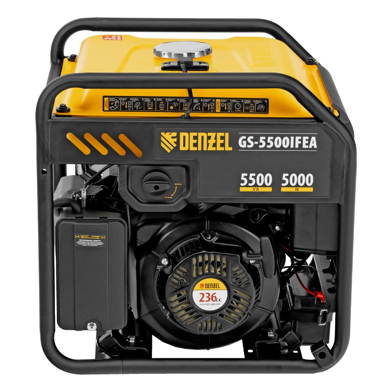 Генератор инверторный GS-5500iFEA, 5,5 кВт, 230 В, открытый корпус, электростартер, ATS DENZEL