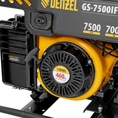 Генератор инверторный GS-7500iFEA, 7,5 кВт, 230 В, открытый корпус, электростартер, ATS DENZEL