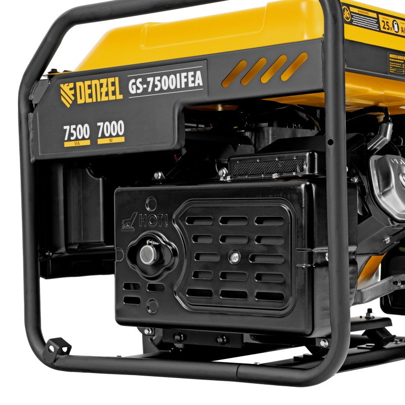 Генератор инверторный GS-7500iFEA, 7,5 кВт, 230 В, открытый корпус, электростартер, ATS DENZEL