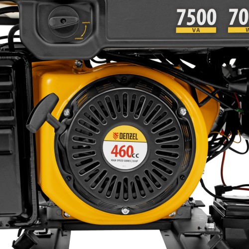 Генератор инверторный GS-7500iFEA, 7,5 кВт, 230 В, открытый корпус, электростартер, ATS DENZEL